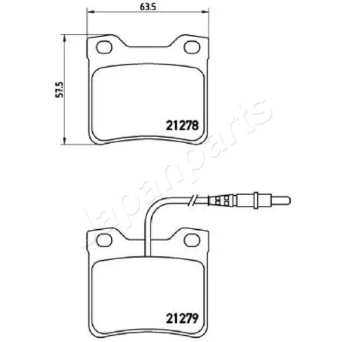 Sada brzdových platničiek kotúčovej brzdy PP-0616AF /Japanparts/ - obr. 1