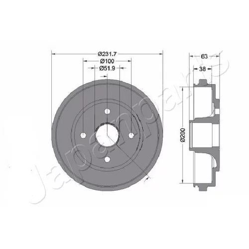Brzdový bubon JAPANPARTS TA-0401C