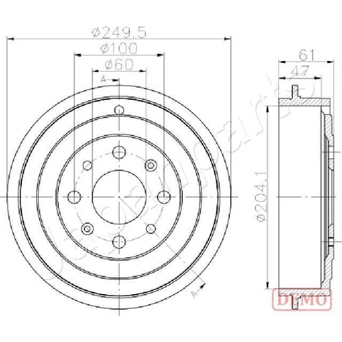 Brzdový bubon JAPANPARTS TA-0606C