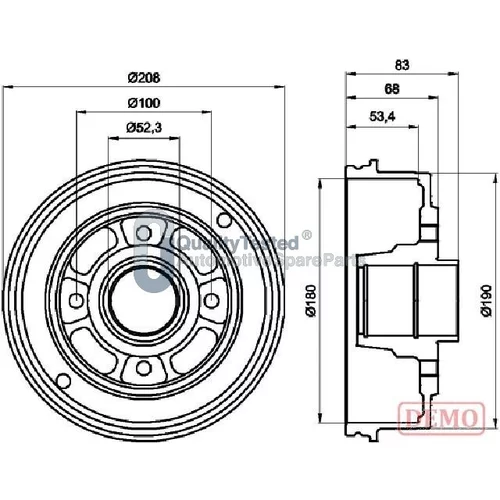Brzdový bubon JAPANPARTS TA0707JM