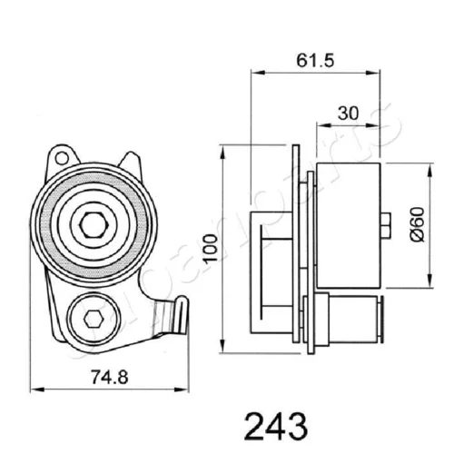 Napinák ozubeného remeňa BE-243 /Japanparts/ - obr. 2