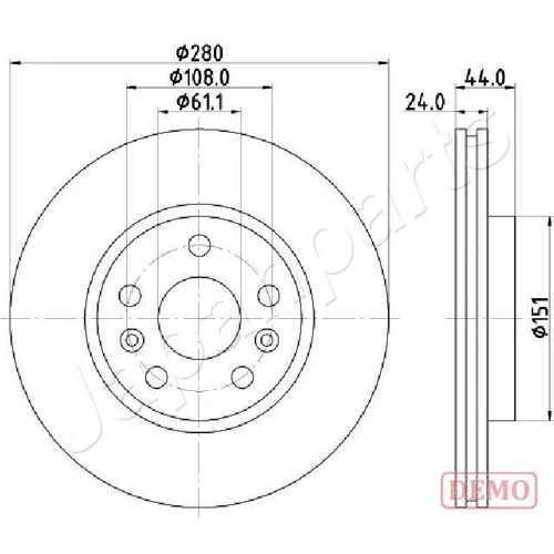 Brzdový kotúč JAPANPARTS DI-0716C