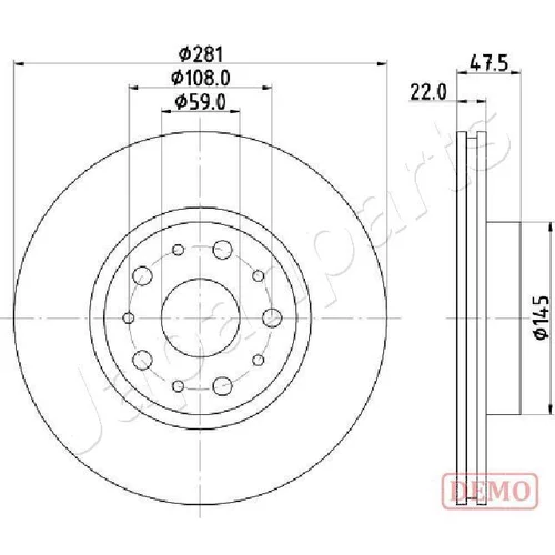 Brzdový kotúč JAPANPARTS DP-0229C