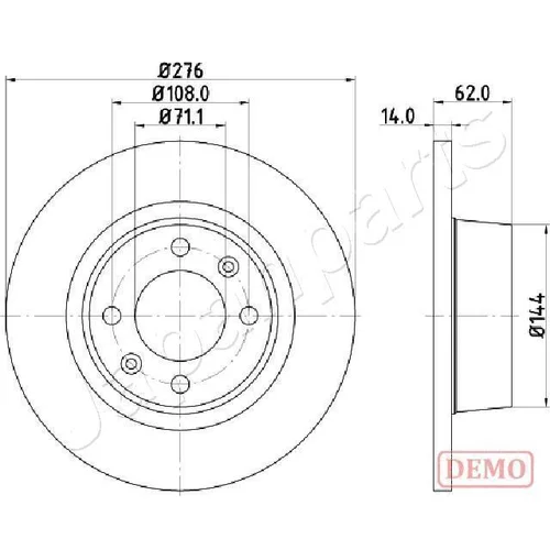 Brzdový kotúč Japanparts DP-0604C