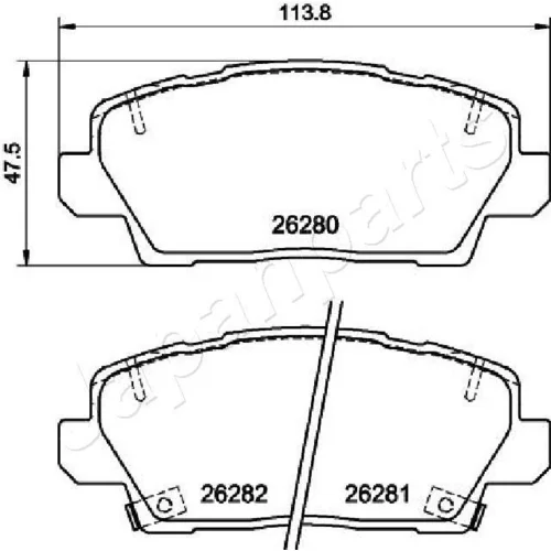 Sada brzdových platničiek kotúčovej brzdy PA-K37AF /Japanparts/ - obr. 1