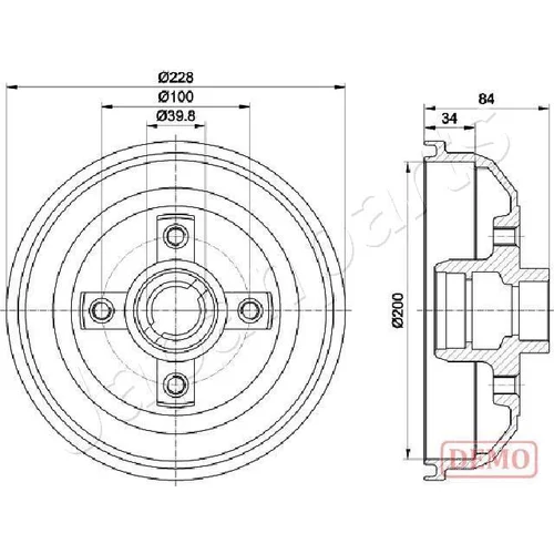 Brzdový bubon JAPANPARTS TA-0407C