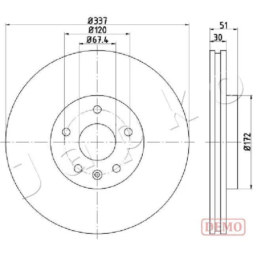 Brzdový kotúč JAPKO 610323C