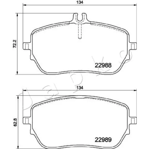 Sada brzdových platničiek kotúčovej brzdy 500549 /JAPKO/ - obr. 1