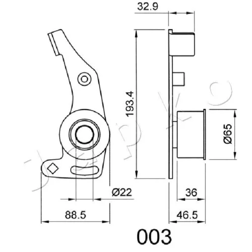 Napinák ozubeného remeňa 45003 /JAPKO/ - obr. 1