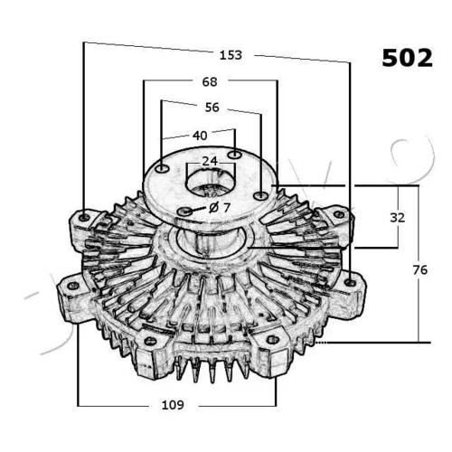 Spojka ventilátora chladenia 36502 /JAPKO/ - obr. 2