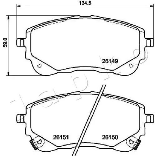 Sada brzdových platničiek kotúčovej brzdy 502027 /JAPKO/ - obr. 1
