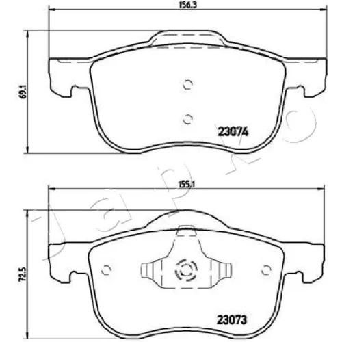 Sada brzdových platničiek kotúčovej brzdy 500332 /JAPKO/ - obr. 1