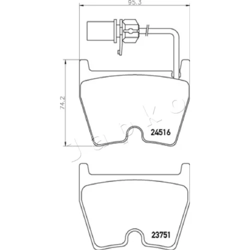 Sada brzdových platničiek kotúčovej brzdy 500914 /JAPKO/ - obr. 1
