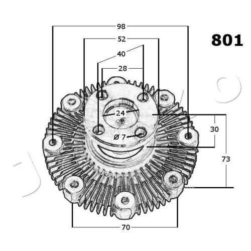Spojka ventilátora chladenia 36801 /JAPKO/ - obr. 2