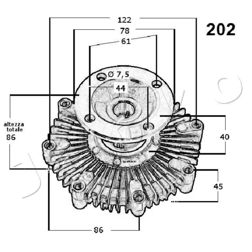 Spojka ventilátora chladenia 36202 /JAPKO/ - obr. 2