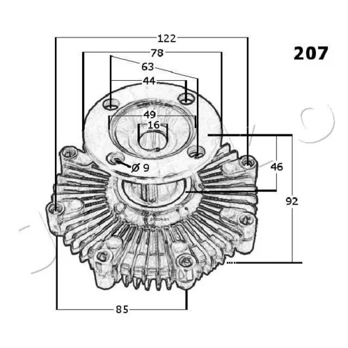 Spojka ventilátora chladenia 36207 /JAPKO/ - obr. 2