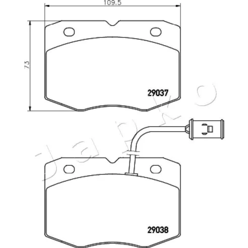 Sada brzdových platničiek kotúčovej brzdy 500234 /JAPKO/ - obr. 1