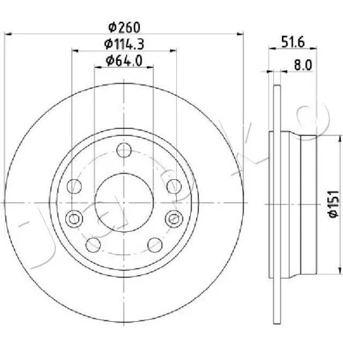 Brzdový kotúč 61135C /JAPKO/ - obr. 1