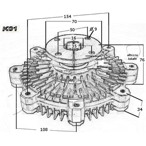 Spojka ventilátora chladenia 36K01 /JAPKO/ - obr. 2
