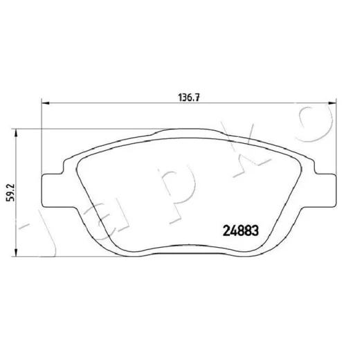 Sada brzdových platničiek kotúčovej brzdy 500608 /JAPKO/ - obr. 1