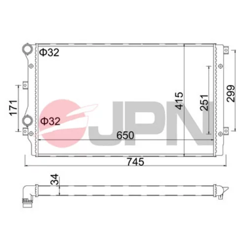 Chladič motora JPN 60C9003-JPN