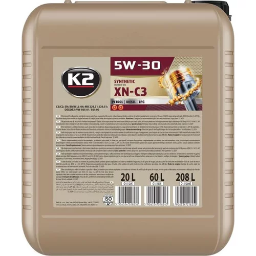 Motorový olej K2 TEXAR 5W-30 XN-C3 20L