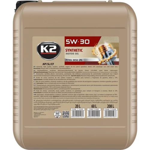 Motorový olej K2 5W-30 XL 20L