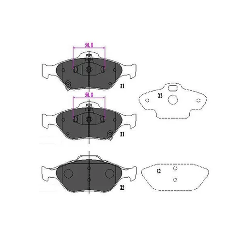 Sada brzdových platničiek kotúčovej brzdy KBP-9091 (KAVO PARTS) - obr. 4