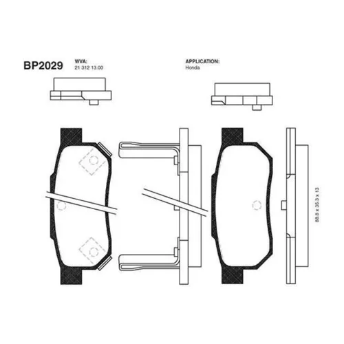 Sada brzdových platničiek kotúčovej brzdy KAVO PARTS BP-2029