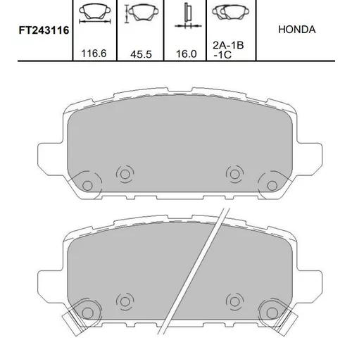 Sada brzdových platničiek kotúčovej brzdy KAVO PARTS KBP-2065