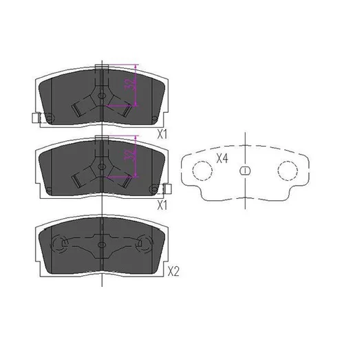 Sada brzdových platničiek kotúčovej brzdy KAVO PARTS KBP-1501