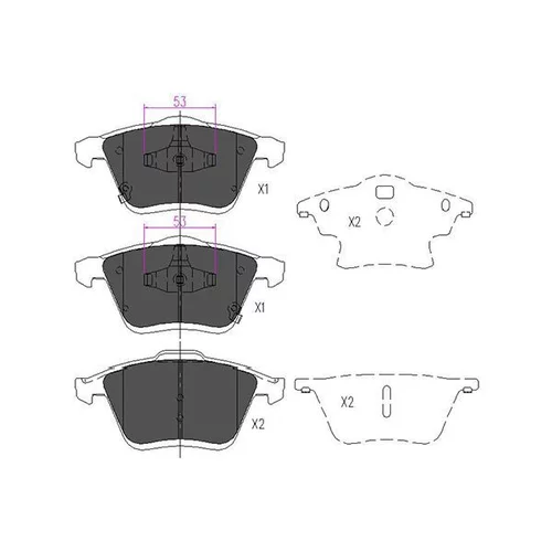 Sada brzdových platničiek kotúčovej brzdy KAVO PARTS KBP-4553