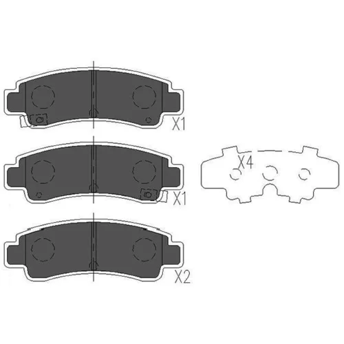 Sada brzdových platničiek kotúčovej brzdy KAVO PARTS KBP-6546