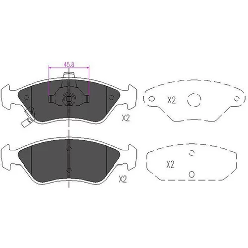 Sada brzdových platničiek kotúčovej brzdy KAVO PARTS KBP-4009