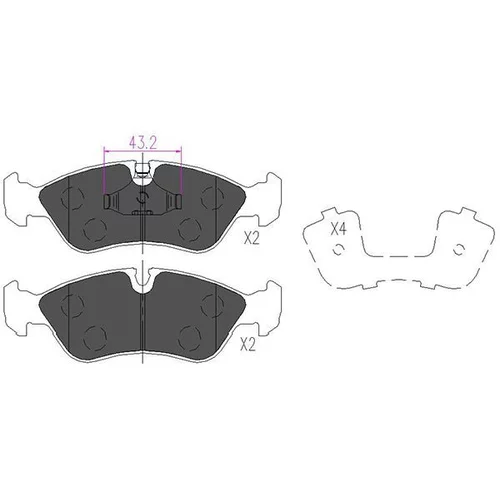 Sada brzdových platničiek kotúčovej brzdy KAVO PARTS KBP-1004