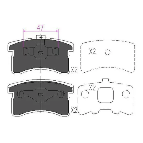 Sada brzdových platničiek kotúčovej brzdy KAVO PARTS KBP-1506