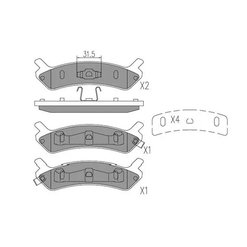 Sada brzdových platničiek kotúčovej brzdy KAVO PARTS KBP-3043
