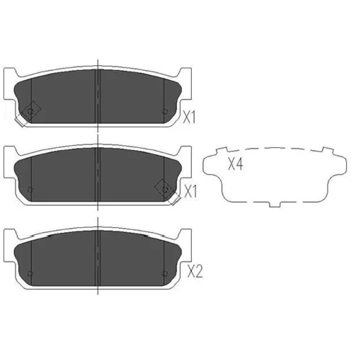 Sada brzdových platničiek kotúčovej brzdy KAVO PARTS KBP-6572