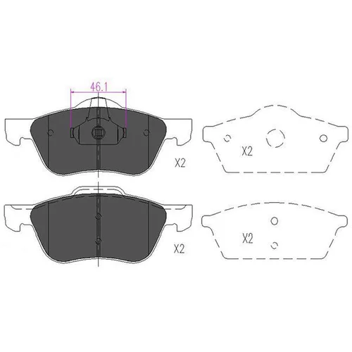 Sada brzdových platničiek kotúčovej brzdy KAVO PARTS KBP-6560