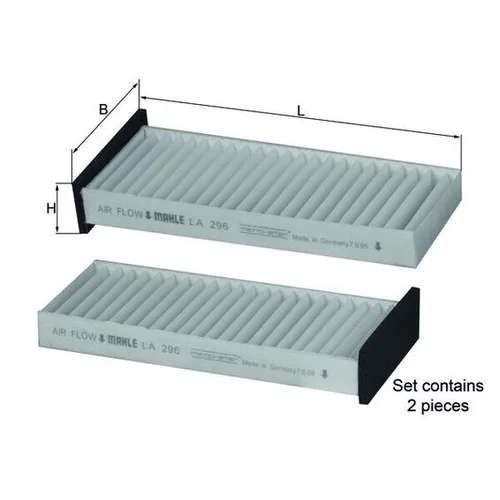 Filter vnútorného priestoru KNECHT LA 296/S (KNECHT - Mahle) - obr. 1