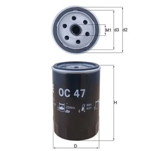 Olejový filter KNECHT OC 47 (KNECHT - Mahle) - obr. 2