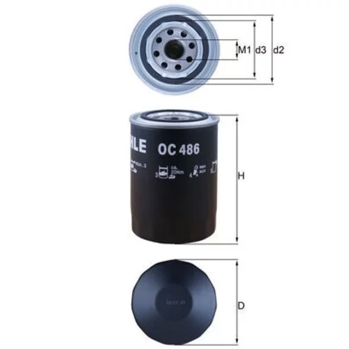 Olejový filter KNECHT OC 486 (KNECHT - Mahle) - obr. 2