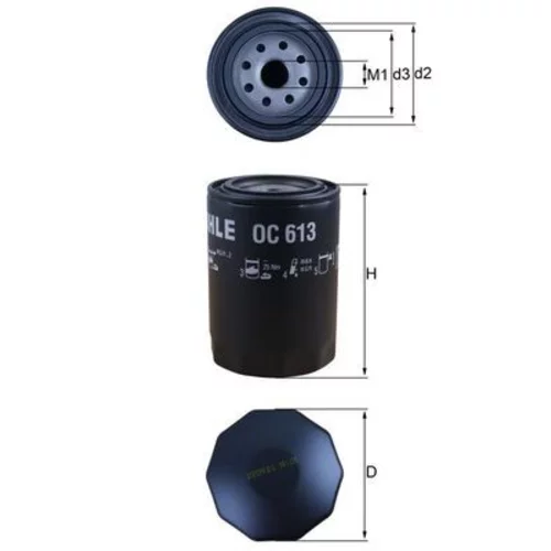 Olejový filter KNECHT OC 613 (KNECHT - Mahle) - obr. 2