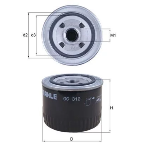 Olejový filter KNECHT OC 312 (KNECHT - Mahle) - obr. 2
