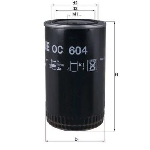 Olejový filter KNECHT OC 604 (KNECHT - Mahle) - obr. 2