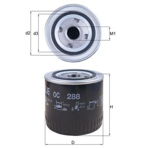 Olejový filter KNECHT OC 288 (KNECHT - Mahle) - obr. 2