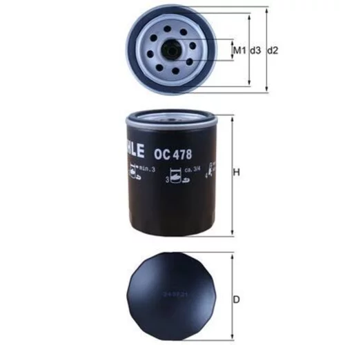 Olejový filter KNECHT OC 478 (KNECHT - Mahle) - obr. 2
