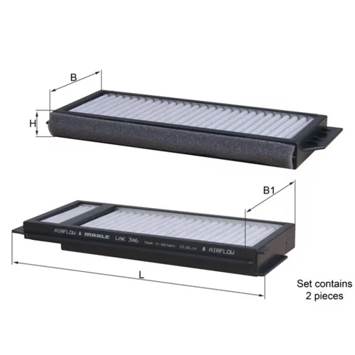 Filter vnútorného priestoru KNECHT LAK 346/S (KNECHT - Mahle) - obr. 1
