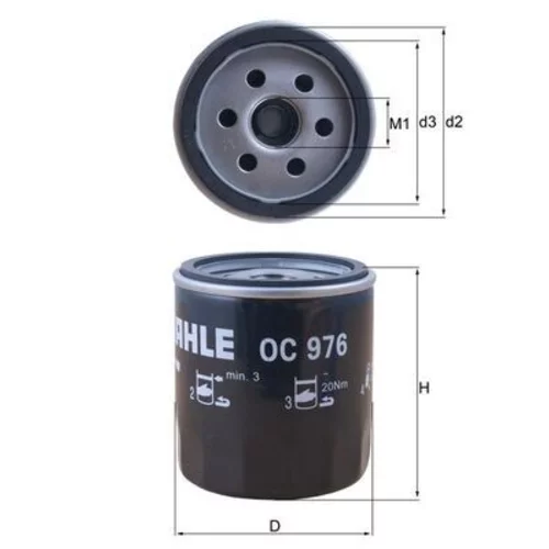 Olejový filter KNECHT OC 976 (KNECHT - Mahle) - obr. 2