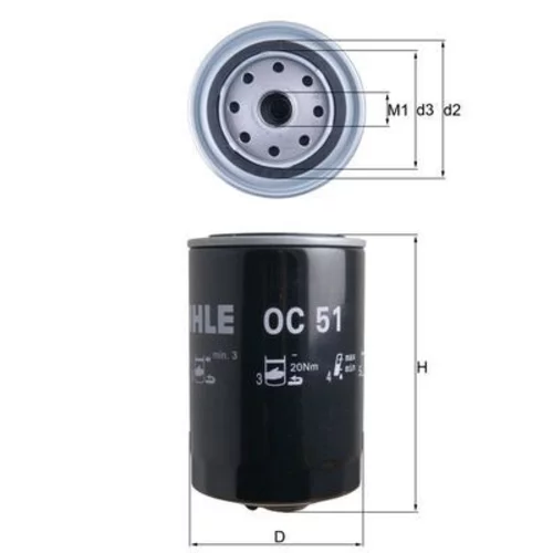Olejový filter KNECHT OC 51 (KNECHT - Mahle) - obr. 2